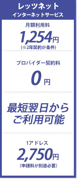 レッツネットの料金表